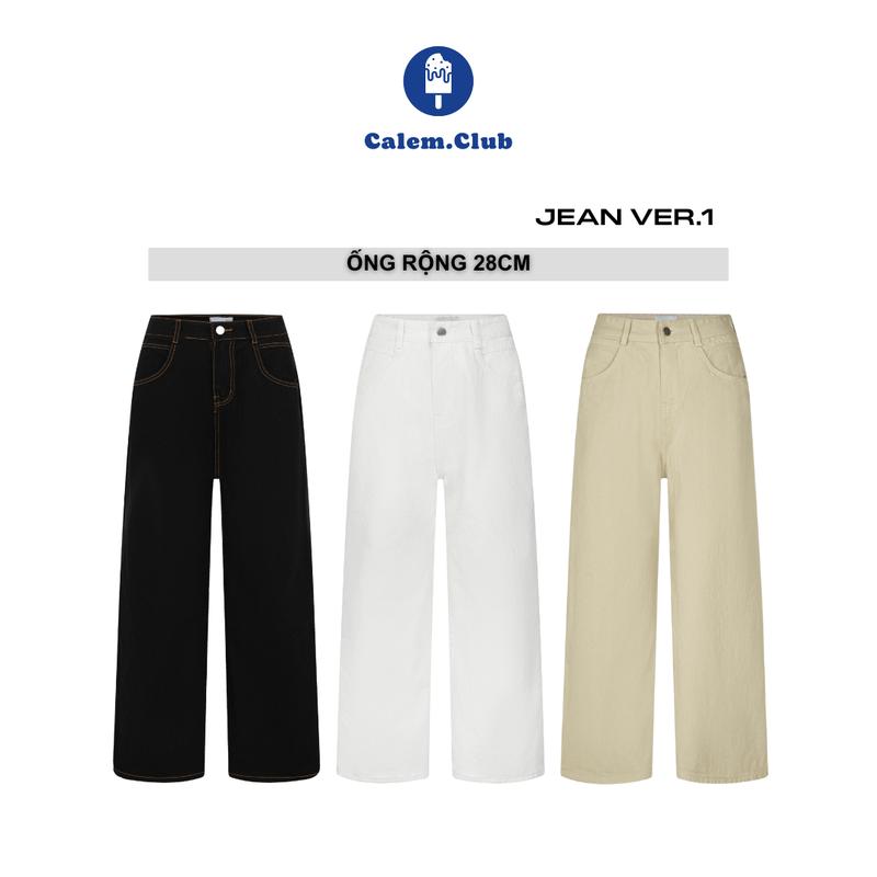 Calem Club - Quần kaki jean Ver.1 dài suông ống rộng form unisex nam nữ quần ống suông nữ