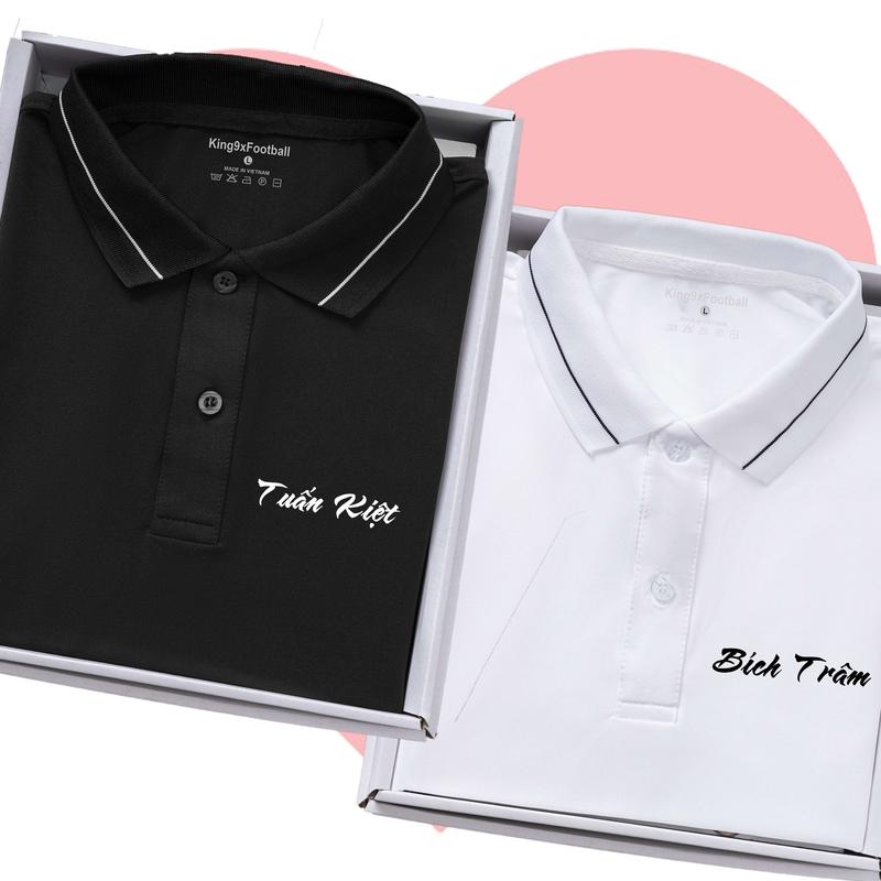 Áo polo nam nữ thêu tên theo yêu cầu, Áo đôi thêu tên, Áo nhóm thêu tên