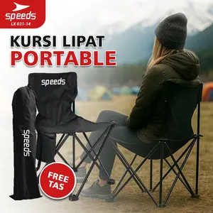 [HITAM] Speeds Folding Chair Kursi Lipat Bahan Oxford Outdoor Kursi Camping Portable Furnitur Berkemah Camping Furniture Indonesia 031-14