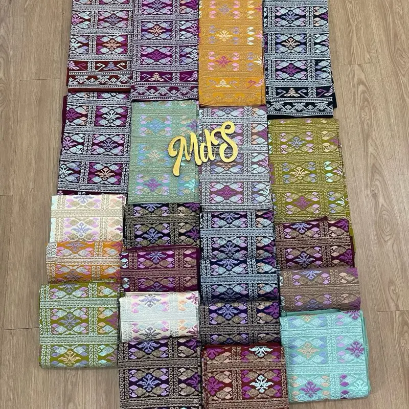 MdS Kamen Kamben Lembaran Songket Bordir Premium Motif Kotak Klasik 5