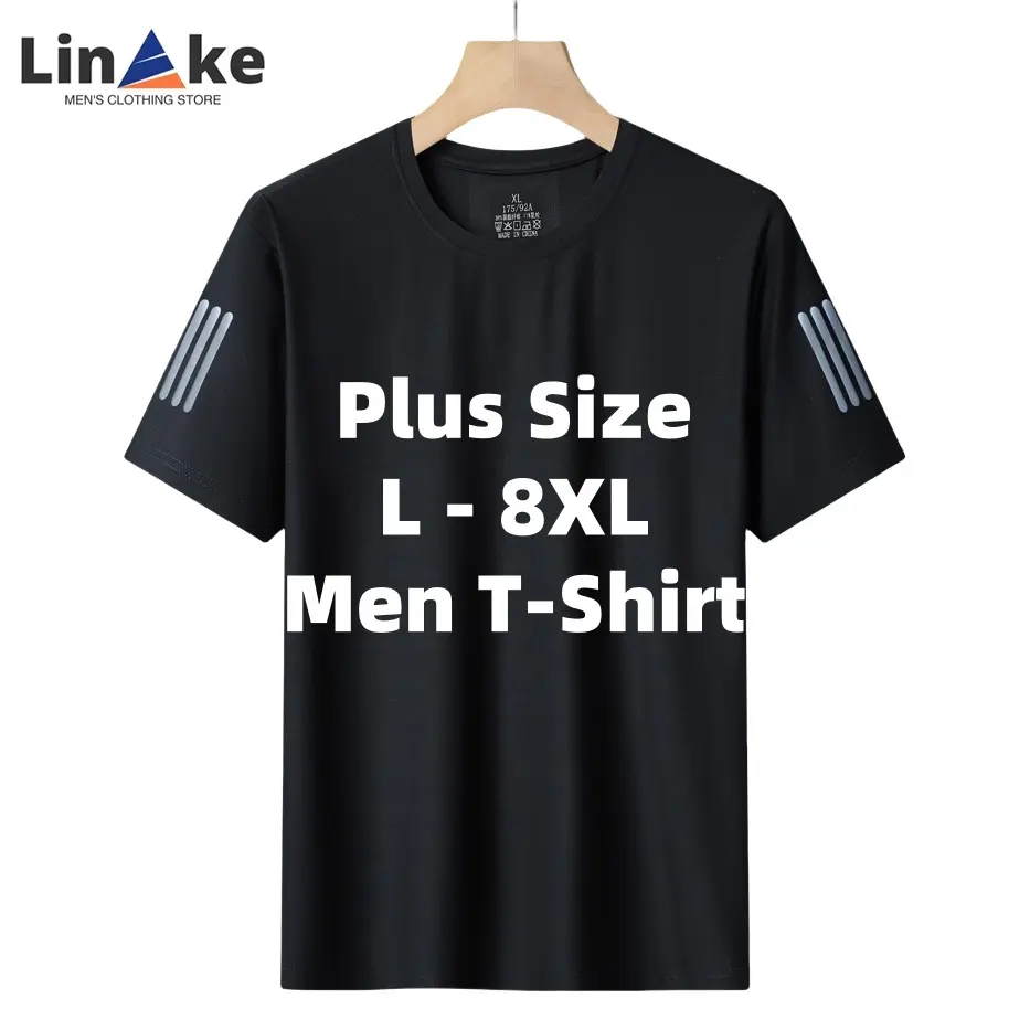 (New Shop Sales Promotion) Men Summer Dry Fit Short Sleeve Sports Tshirt Outdoors Running Gym Fitness Shirt Plus Size L-8XL