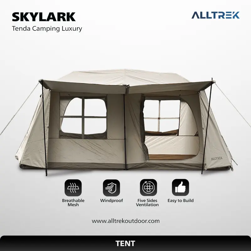ALLTREK Tenda Camping Luxury SKYLARK Double Layer Rooms Hall