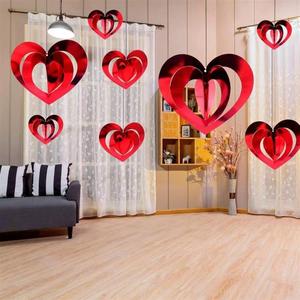 Set de Día de San Valentín con Colgante de Corazón, 16 Piezas de Decoración de Amor 3D, Decoraciones Perfectas para Fiestas, Ideas de Regalos Románticos