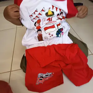 EXCLUSIVE LIVE (FREE STIKER NAMA) SETELAN RAGLAN 17 AGUSTUS KEMERDEKAAN ANAK UNISEX KATUN