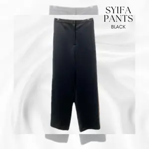 Celana Panjang Najm Boutique Wanita Pinggang Karet Model Hijabers Dewasa Hitam - Kulot  Muslim dan Kekinian