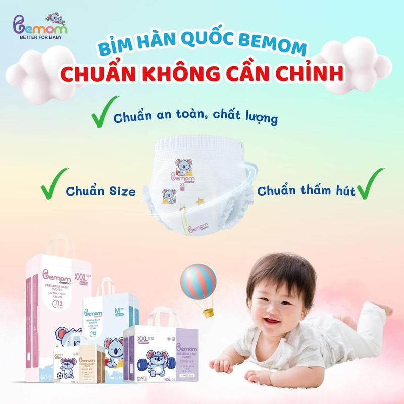 (Có quà) COMBO 2 Bịch BEMOM Hàn Quốc Quần/Dán Đủ Size - Bỉm bemom summer/ bemom plus - Childs day store 5