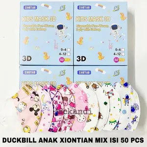 Masker Duckbill Anak Xiontian 3ply isi 50 pcs Earloop Kids Face Mask