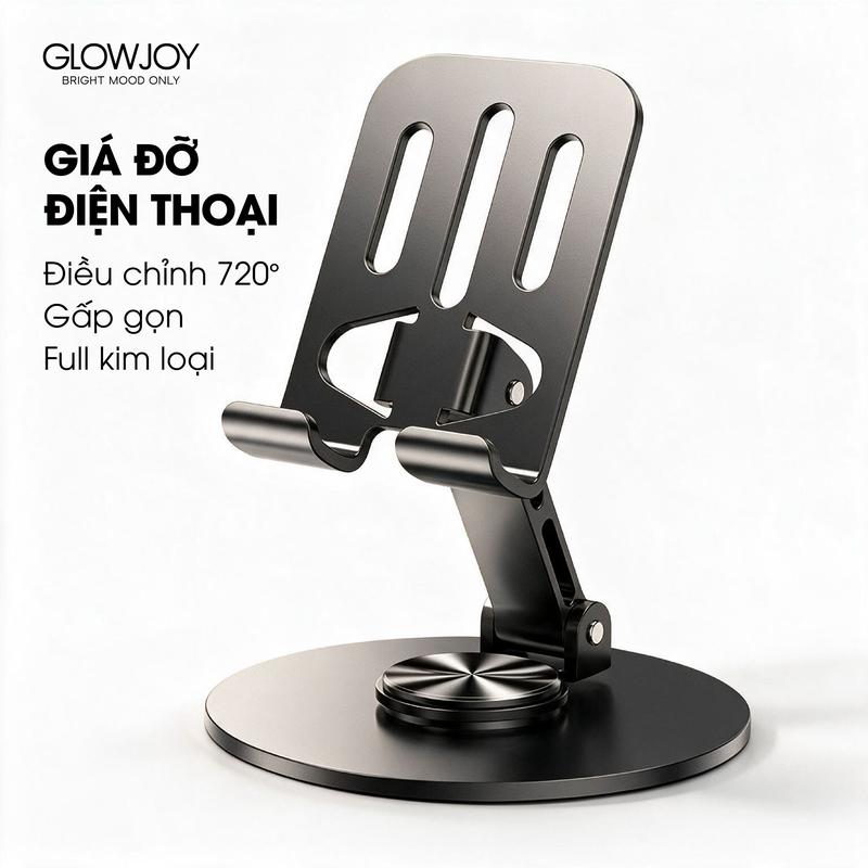 GLOWJOY Giá Đỡ Điện Thoại Máy Tính Bảng Kim Loại Đa Góc Gấp Gọn Chất Lượng Cao