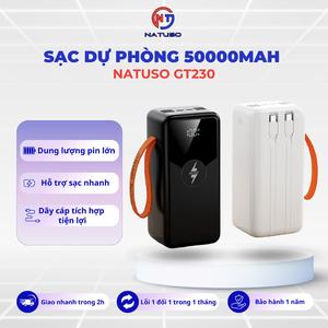 [Tặng sạc 3 đầu] Pin sạc dự phòng NT230 dung lượng lớn 50000mAh sạc nhanh 22,5W tích hợp dây sạc