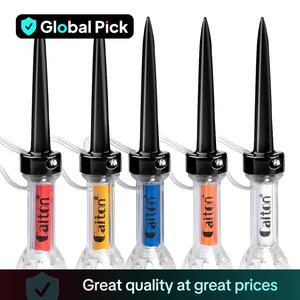 Caiton 5 Piece Magnetic Golf Tee Set with 360° Bounce Technology, Available in 3 Sizes for Enhanced Accuracy, Durable Plastic Design for Optimal Performance, Golfing Gear, Golf Training Tool, Golf Accessories