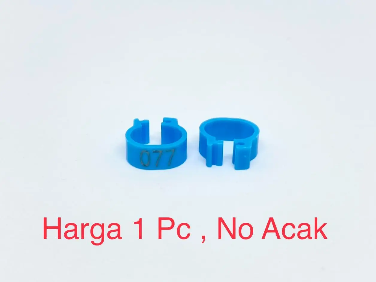 Light Blue 1 Pc Ring Klip Kaki Burung Dara Merpati Ayam Bebek D 8mm Bird Pigeon Foot Ring Laser Lettering - SKU 2.007.0310 - 03809 Light Blue