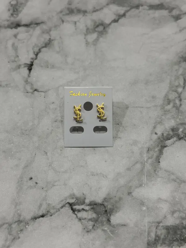 JnL Collection Anting tusuk giwang wanita model logo brand titanium anti karat Aksesoris Elegan 4