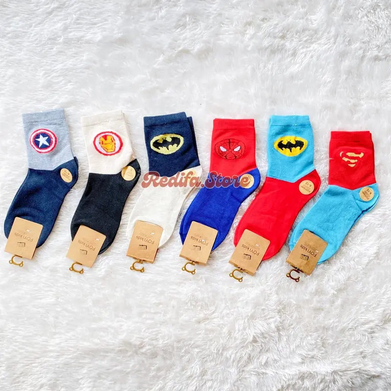 3pcs Kaos Kaki Anak 4-8 dan 8-12 Tahun Katun Premium Panjang Motif Simple Lucu - Banyak Pilihan Warna & Motif 3