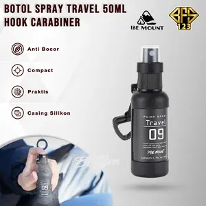 Botol Spray Traveling Free Case Botol Hook Carabinner Kapasitas 50 Ml ISE Mount
