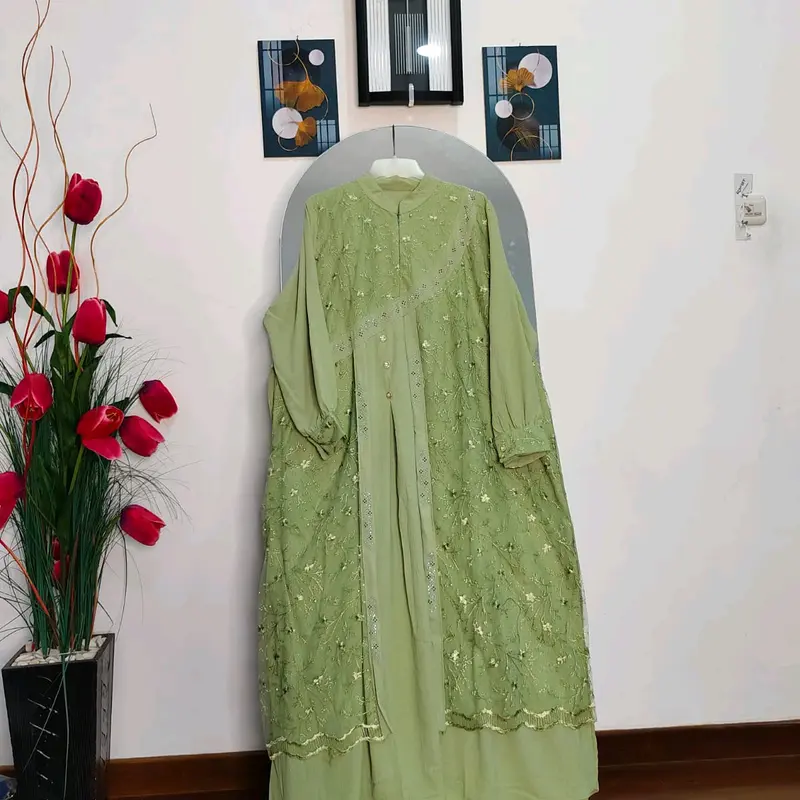Yolanda Dress/Gamis Kondangan/Gamis Pesta mewah bahan Crinkle mix brukat tile#3 ukuran#Pj 138# 4