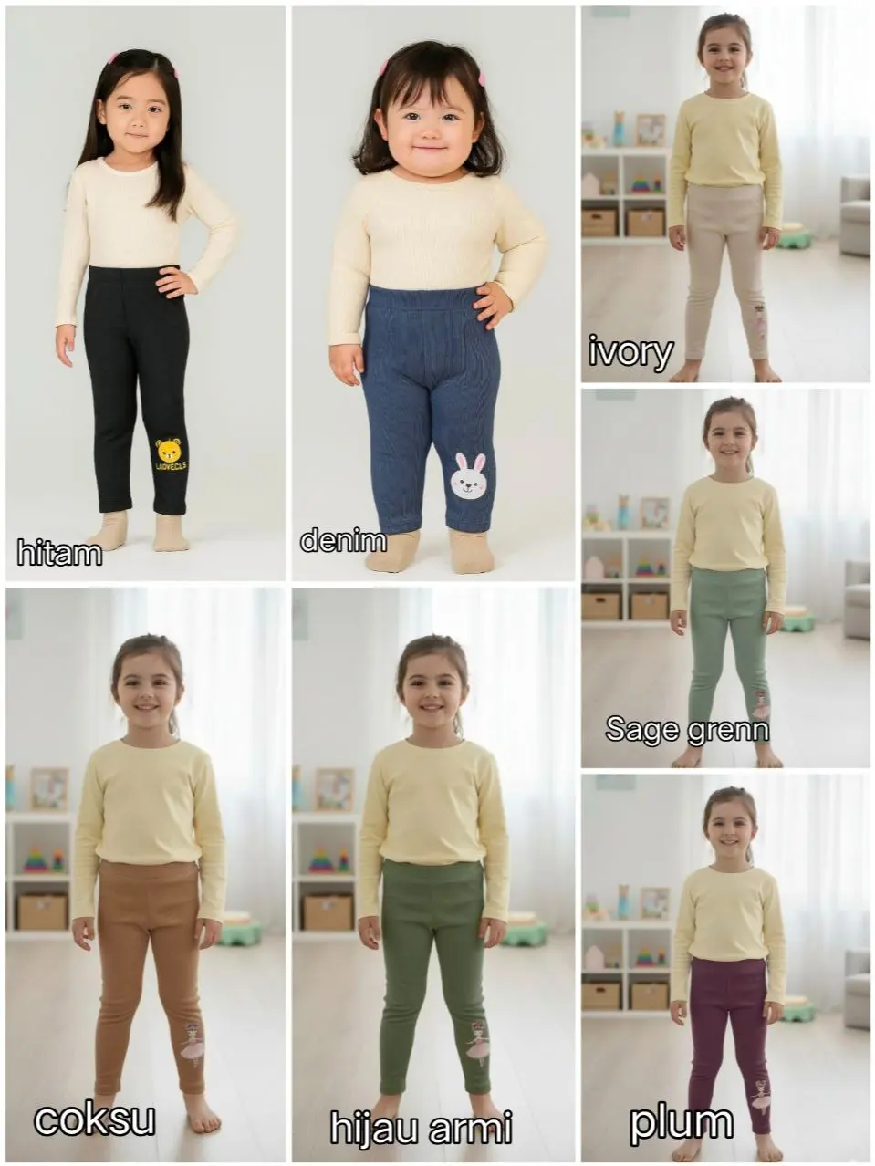 PAKET HEMAT ISI 5PCS LEGING MILANO ANAK || USIA 1-10THN Fashion PAKET HEMAT ISI 5PCS LEGING MILANO ANAK || USIA 1-10THN Fashion