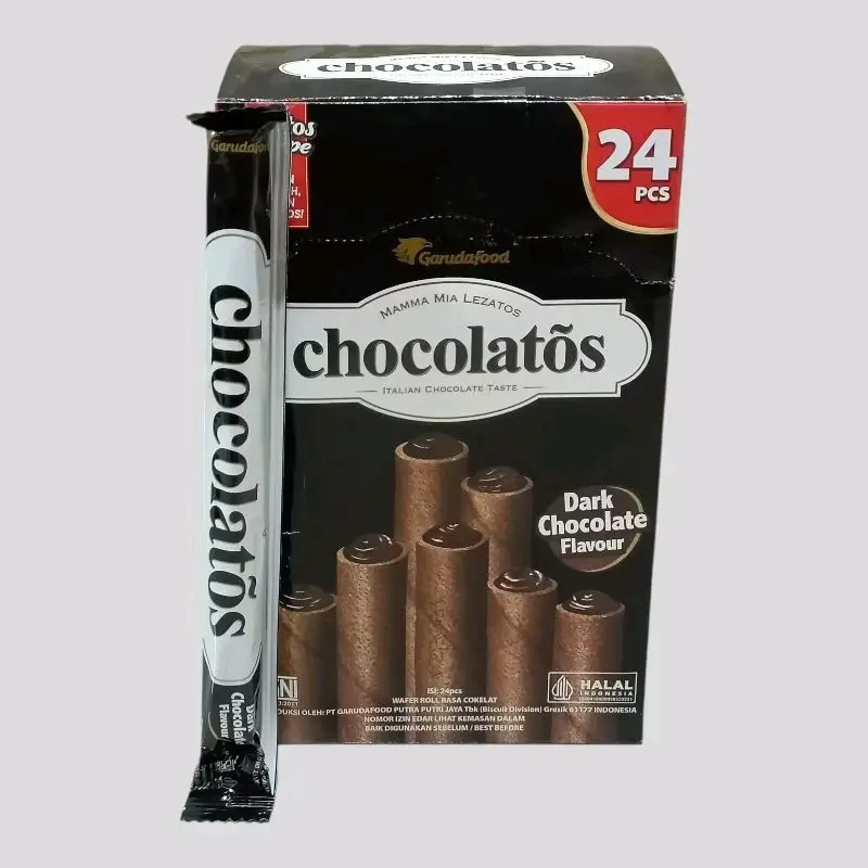 Chocolatos Long Stick Wafer Roll All Varian Isi 24 PCS/Box Camilan Coklat 2