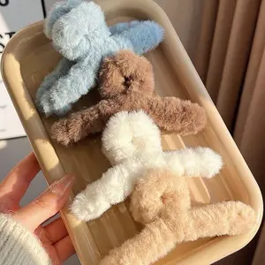 Jedai Fluffy Korea Viral – Jepit Rambut Bulu Lembut Wanita Kekinian