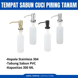 tempat sabun cair wastafel tanam / soap dispenser sink 300 ml import