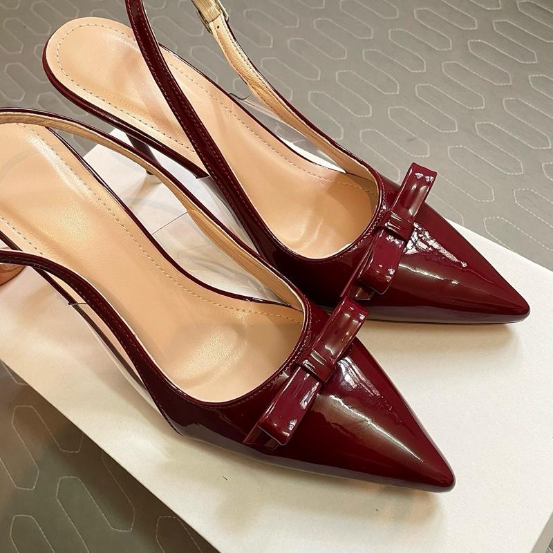 Giày sandal nơ tiểu thư da bóng mềm phối mica giày nữ ( ảnh thật)