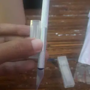 6 buah mata pisau + 1 buah pegangan pisau/Cutter Hobby Crafting Art Knife Metal Handle Blade Pisau Bonsai Sayat Ukir Pen Cutter Set Mata dan Gagang Art Knife