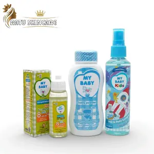 Paket Hemat My Baby 3in1 Biru - Minyak Telon 30ml Powder 50g dan Cologne Parfum 100ml Melembutkan Menghangatkan dan Mengharumkan