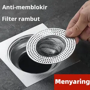 Saringan Saluran Pembuangan Stainless Steel Penutup Anti-Penyumbatan Dan Anti-Serangga Saringan Saluran Air Limbah Saringan Saluran Pembuangan Kamar Mandi Anti-Penyumbatan Toilet