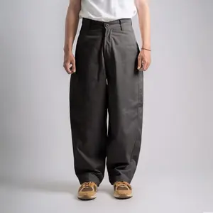 (UNISEX) BARREL PANTS - Celana Barrel Panjang Wide leg Baggy Jumbo Casual Katun Twill Stretch Pria