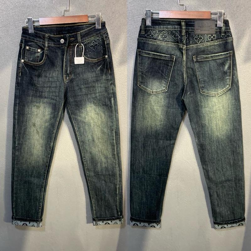 quần jean nam XANH  RÊU ống 15-18cm  hoạ tiết sao hoa dập nổi in gấu mới 2025 cực đẹp (  freeship)