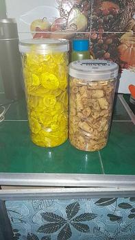 Product Review of paket bundling 1 kg keripik pisang kepok gurih & sumpiah abon udang Camilan Snack from r**2 0
