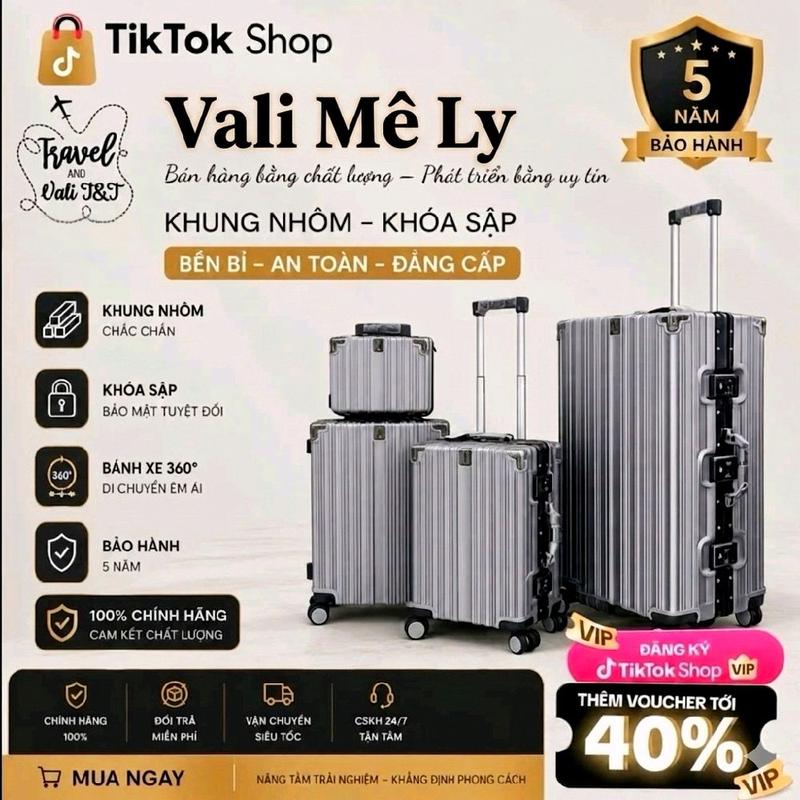 Vali Khung Nhôm Khoá Sập Chịu Lực Chống Vỡ Chống Trầy Xước Cao Cấp Size…