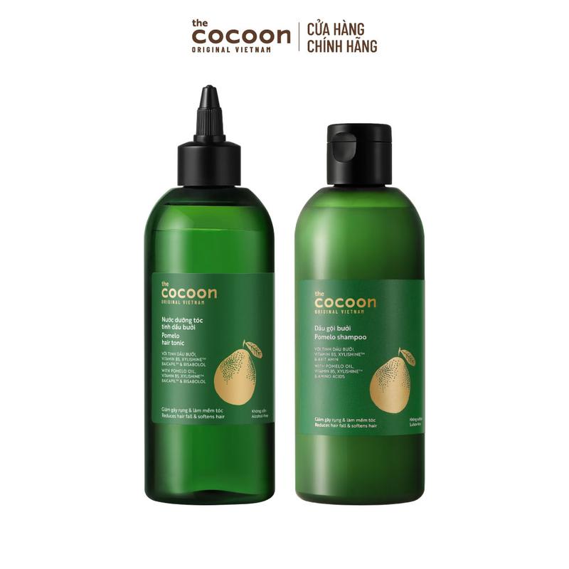  COMBO 1 Bigsize Nước dưỡng tóc tinh dầu bưởi Cocoon ngăn ngừa gãy rụng và hỗ trợ mọc tóc 310ml + 1 Dầu gội bưởi 310ml 