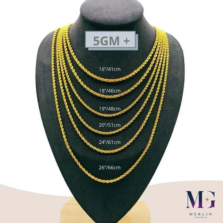 Merlin Goldsmith 916 22k Gold Hollow Rope Chain (HRC 5GM+)