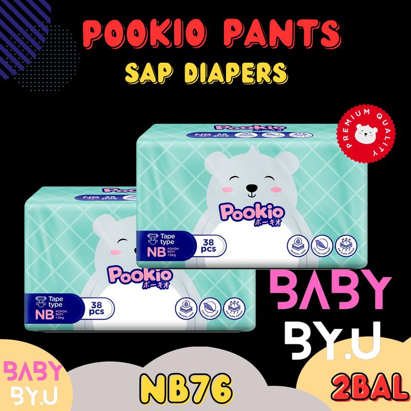 [2BAL] POOKIO SAP DIAPERS PANTS NB/S/M/L/XL 3