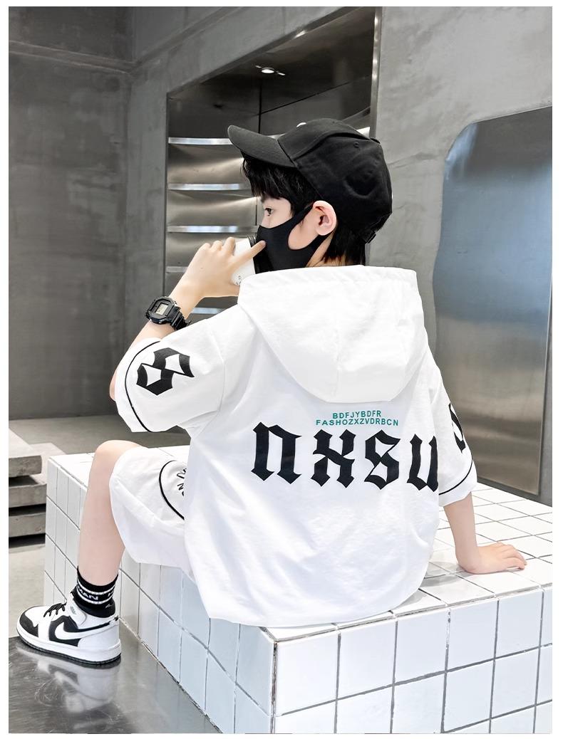 Product Introduction of Set Đồ Trẻ Em Cá Tính 2025 - Áo Hoodie Tay Ngắn + Quần Short Form Rộng | Size 120-180 25