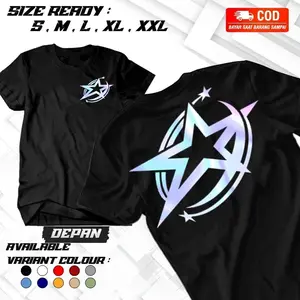 KAOS BINTANG COTTON COMBED 30S REGULER T-SHIRT UNISEX NEW FASHION Kualitas Tinggi Sablon DTF High Density Warna Tidak Mudah Pudar Desain Trendi Size S M L XL XXL