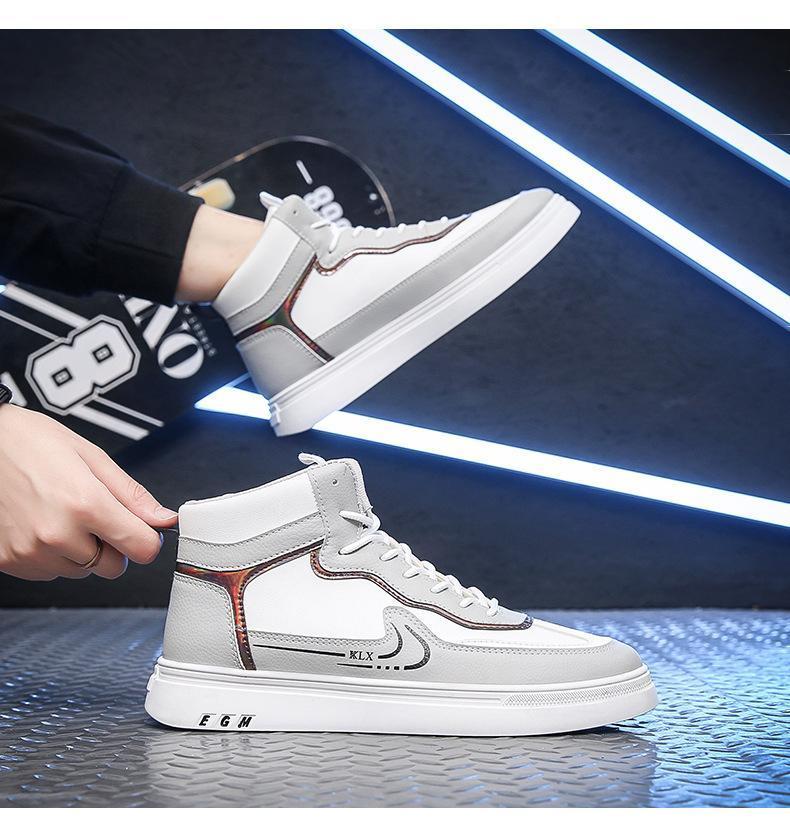 Product Introduction of Autumn and Winter 2023 Men's High top Board Shoes Air Force One Korean Fashion Student Casual Sneakers AJ Fashion Men's Shoes 15