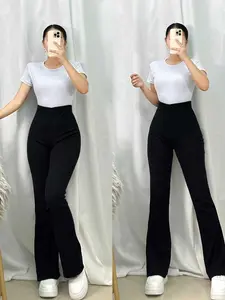 CELANA CUTBRAY FIT AND FLARE PANTS WANITA PINGGANG HIGHWAIST BAHAN PREMIUM STRETCH ELASTIS MELAR TANPA RESLETING DAN SAKU PINGGANG FULL KARET TANPA JAHITAN