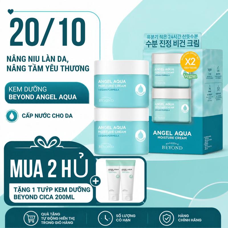 Beyond Angel Kem dưỡng Beyond Angel Aqua - Cấp nước sâu 24h với Hyaluronic Acid & Tri-SAP Complex - Dành cho mọi loại da - An toàn thuần chay Hàn Quốc - Gel mọng nước, thẩm thấu sâu, sảng khoái