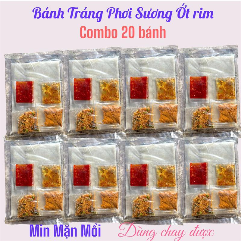 COMBO 20 Bịt Bánh Tráng Phơi Sương Ớt Rim Min Mặn Mồi