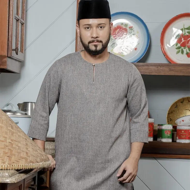 Adrianna Yariqa Klasik Raya Men's Plain Kurta - Cotton Poly Kurta