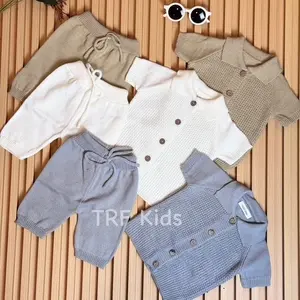 TERLARIS N0. 1 | TRF Kids Ambar Set Knit Setelan Bayi & Anak Setelan Rajut Anak 0-2thn Rajut Premium Quality dengan Desain Polo dan Celana Pendek Fashion Style Baju Rajut Anak cowo