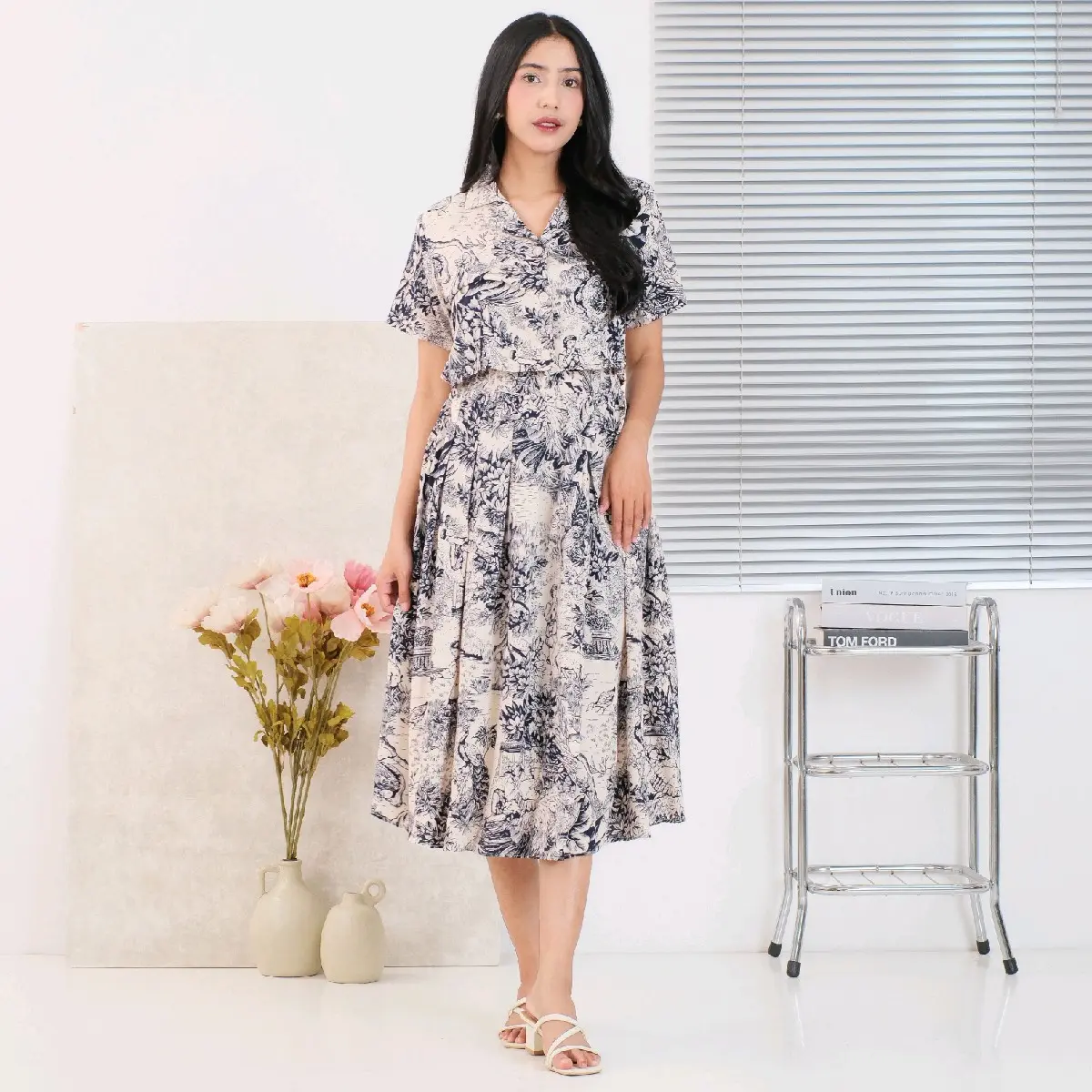 KIMMY SET WANITA SETELAN ROK DAN KEMEJA CROP FREE BANDANA BAJU ATASAN RAYON PREMIUM
