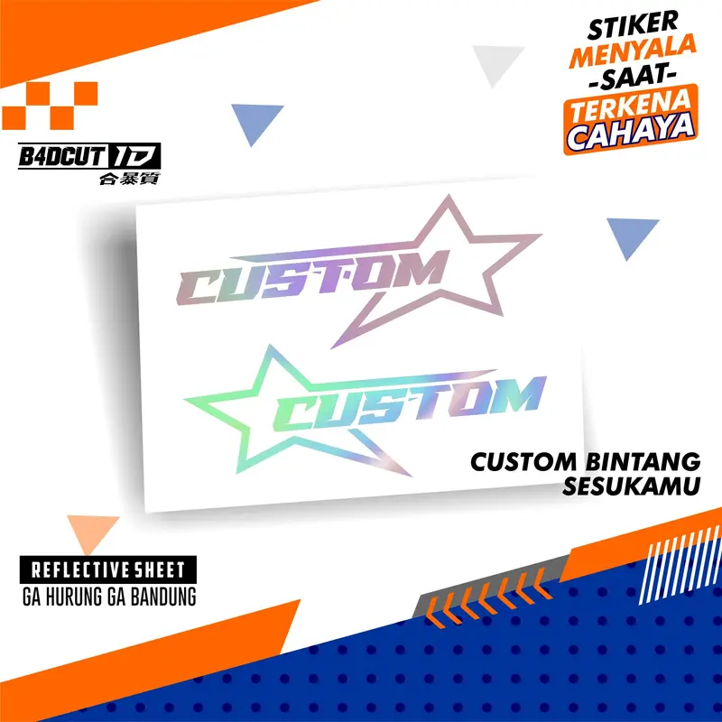 Stiker Custom Bebas Request Nama Bentuk Bintang Viral Keren Cutting Bukan Sticker printcut Anti Air Motorcycle 4