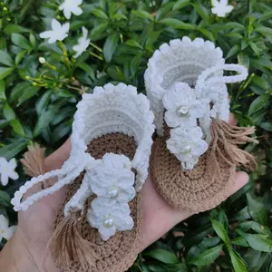 sandal bayi bunga natural dan ungu cantik elegant