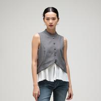 Gambar Cotton Code Blouse Kerja Wanita Madison Regular Fit - GREY, M dari Cottoncode.id Kab. Bogor 3 Tokopedia