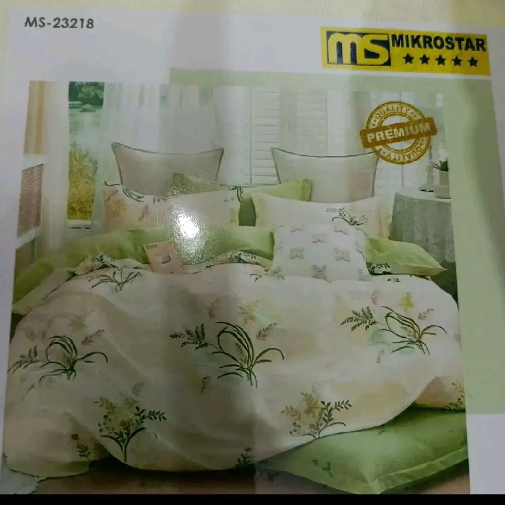 BED COVER LOKAL MOTIF PUTIH BUNGA SB / SPREI LEMBUT DAN HALUS