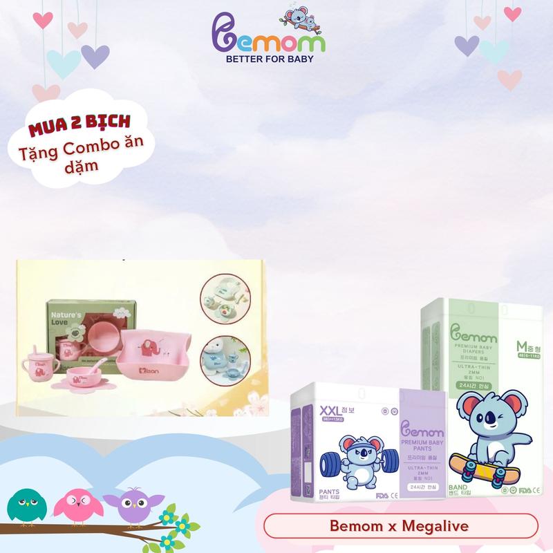 [KOL] Combo 2  bịch tã Bemom Plus/ Summer Hàn Quốc mỏng nhẹ, thấm hút tốt cho bé