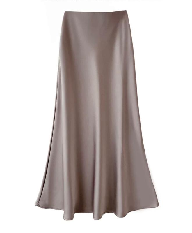 Shenel Rok Satin Maxi Premium Satin Long Skirt 6889 Rok Satin Panjang Rok Duyung Satin Rok Kekinian Bawahan Muslimah Trendy Hijab silk outfit z 6