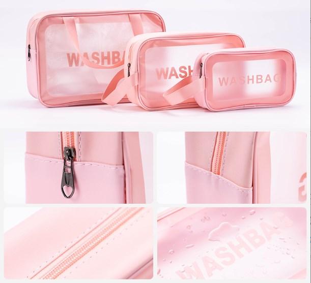 Penyimpanan Kosmetik Transparan WASHBAG Waterproof High Quality - Travel Organizer Bag 2